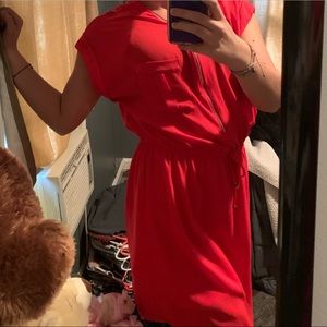 Adorable zip up coral dress